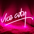 Letrero Neón Led Vice City Fucsia Para Decoración Gamer